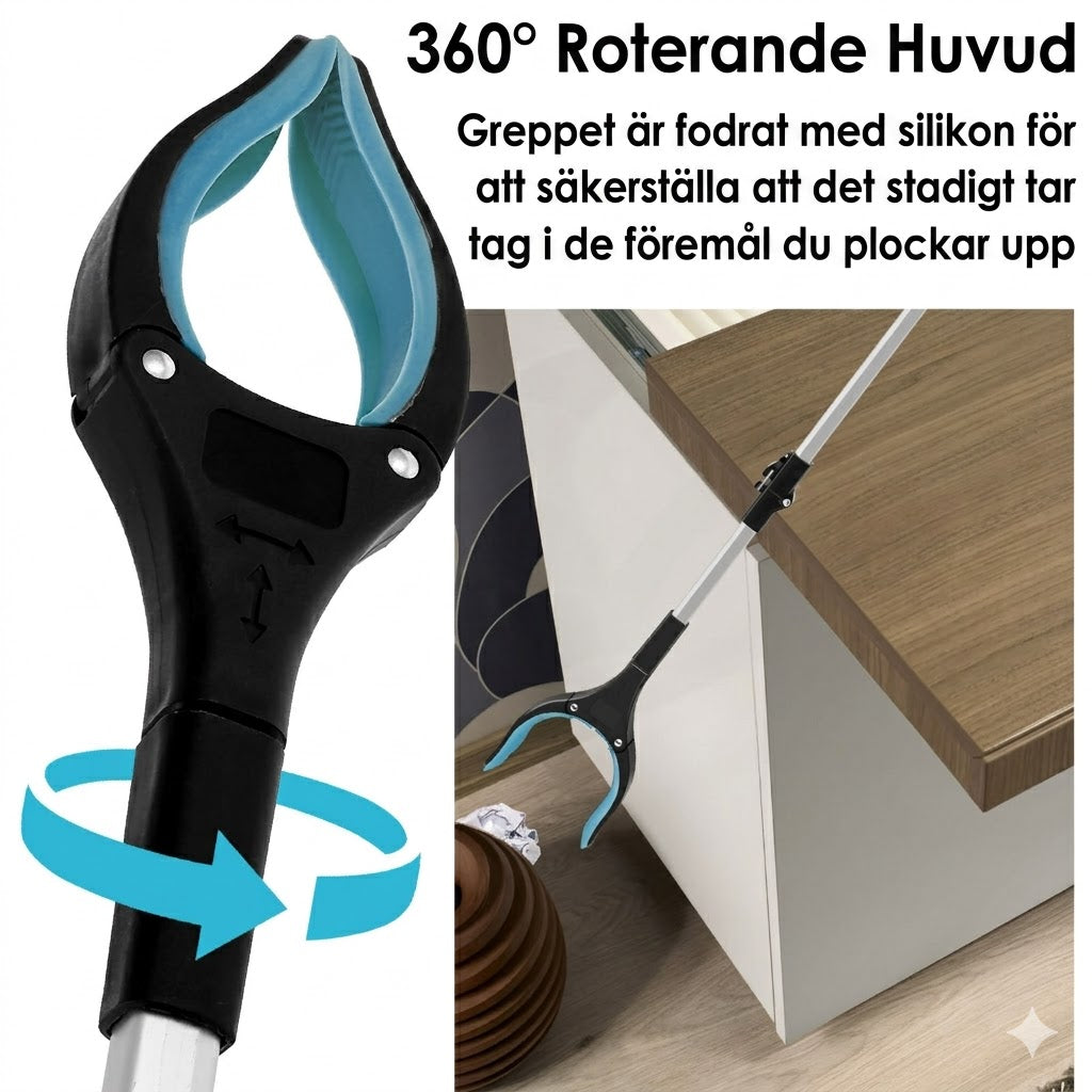 360 graders roterande huvud med silikonbelagd käft