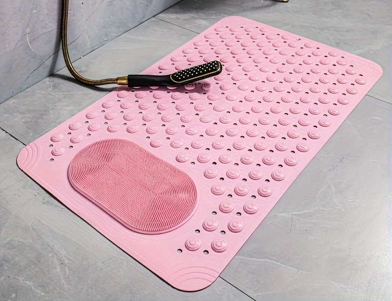 Halkfri duschmatta med fotmassage i rosa