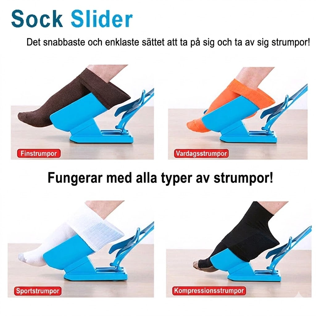 Fungerar med alla strumptyper – finstrumpor, vardagsstrumpor, sportstrumpor, kompressionsstrumpor